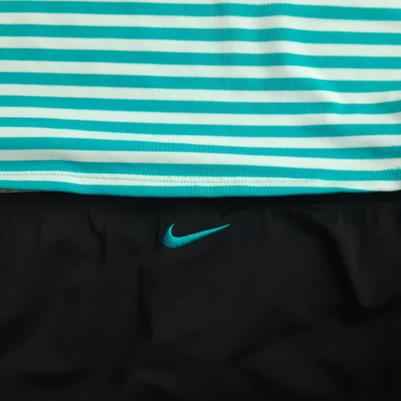 NIKE Laser Stripe Racerback Tankini Swimsuit Blue - Picture 4 of 8